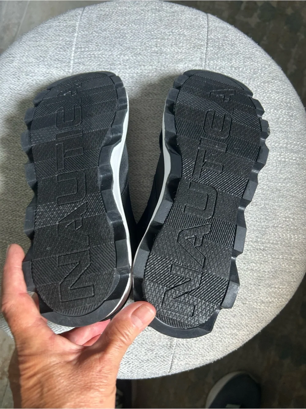 Nautica Black Cross-Strap Athletic Slip-On Sneakers